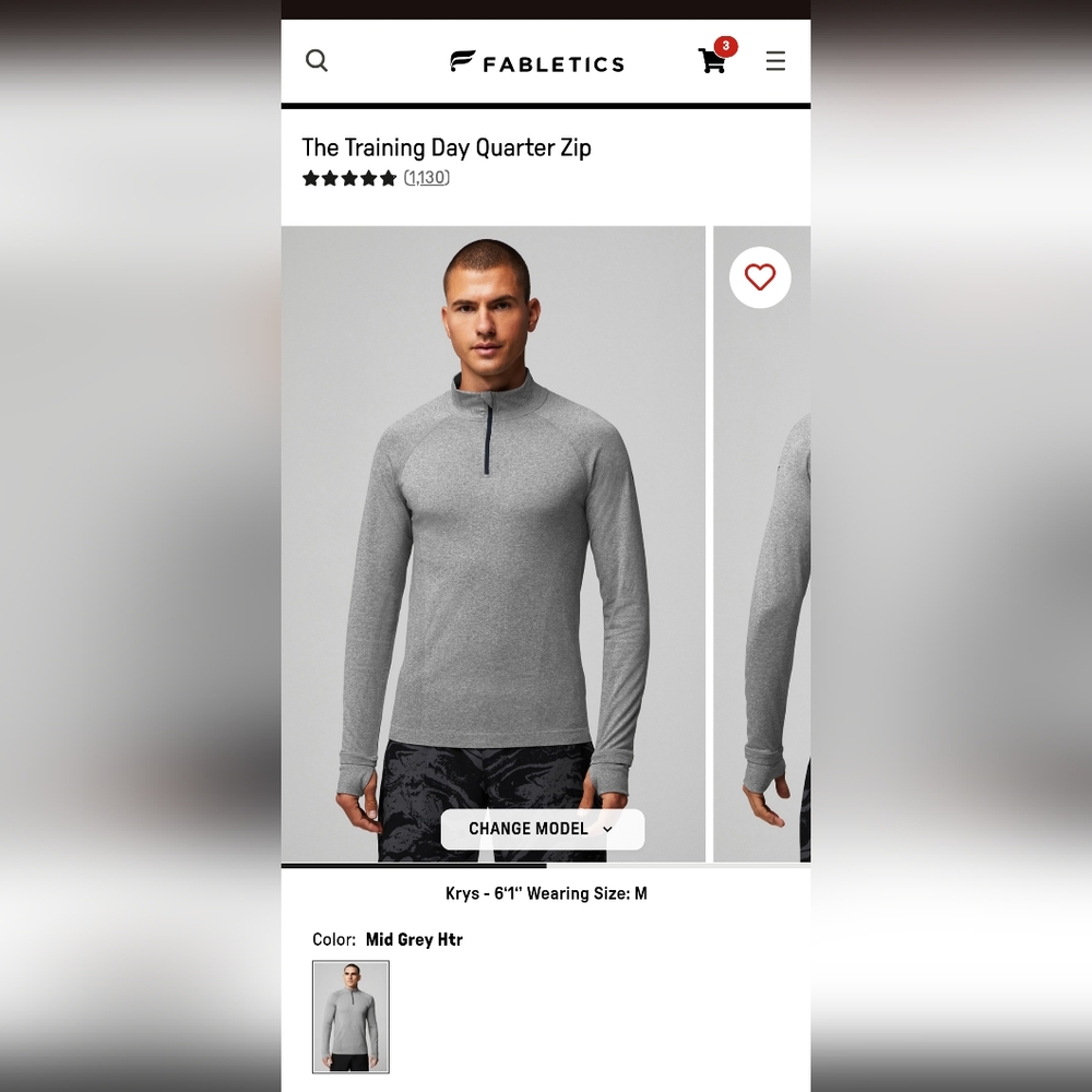 Fabletics Training Day Quarter Zip
